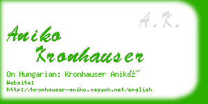 aniko kronhauser business card